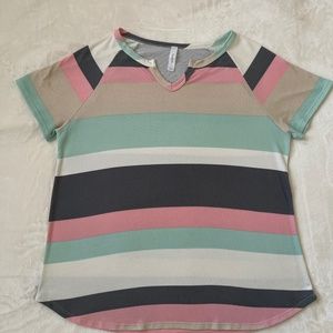 Large Honeyme Oakley fabric pastel stripes